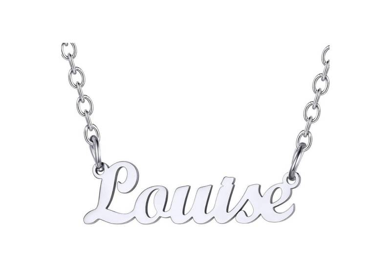 LuxusKollektion Kette und Anhänger Set Namenskette Damen Edelstahl 18k vergoldet 45cm Louise Edelstahl von LuxusKollektion