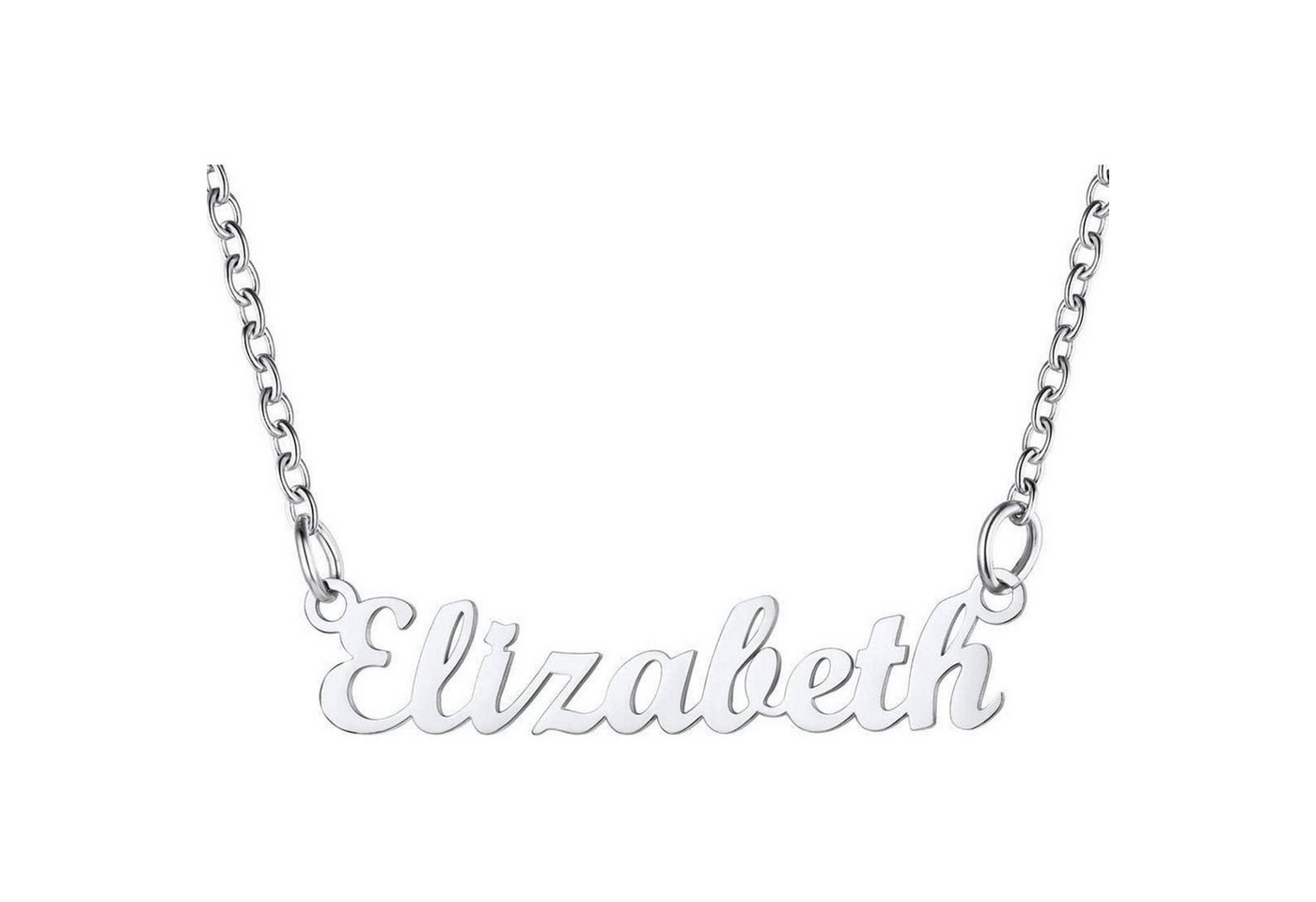 LuxusKollektion Kette und Anhänger Set Namenskette Damen Edelstahl 18k vergoldet Anhänger Elizabeth-Edelstahl von LuxusKollektion