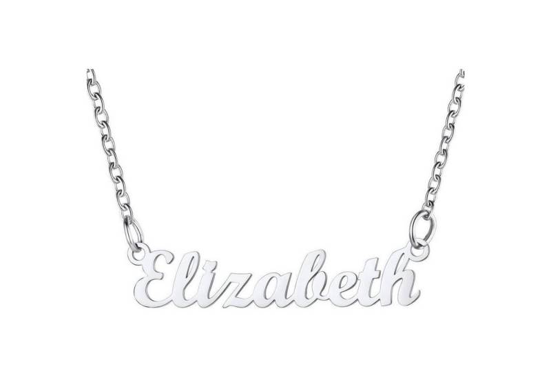 LuxusKollektion Kette und Anhänger Set Namenskette Damen Edelstahl 18k vergoldet Anhänger Elizabeth-Edelstahl von LuxusKollektion