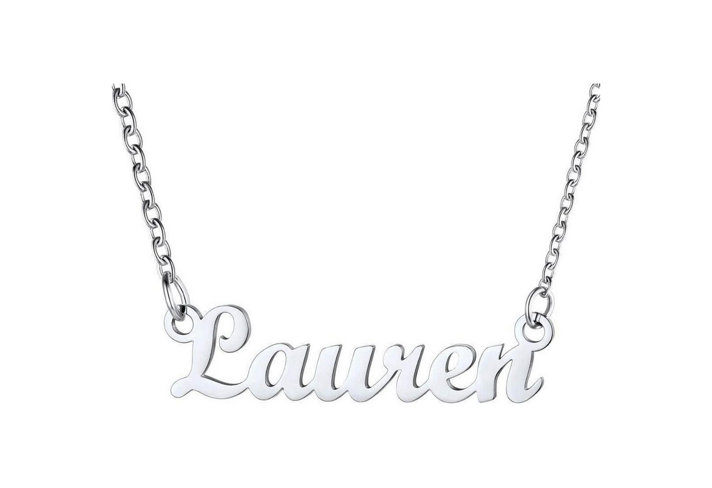 LuxusKollektion Kette und Anhänger Set Namenskette Damen Edelstahl 18k vergoldet Lauren Edelstahl von LuxusKollektion