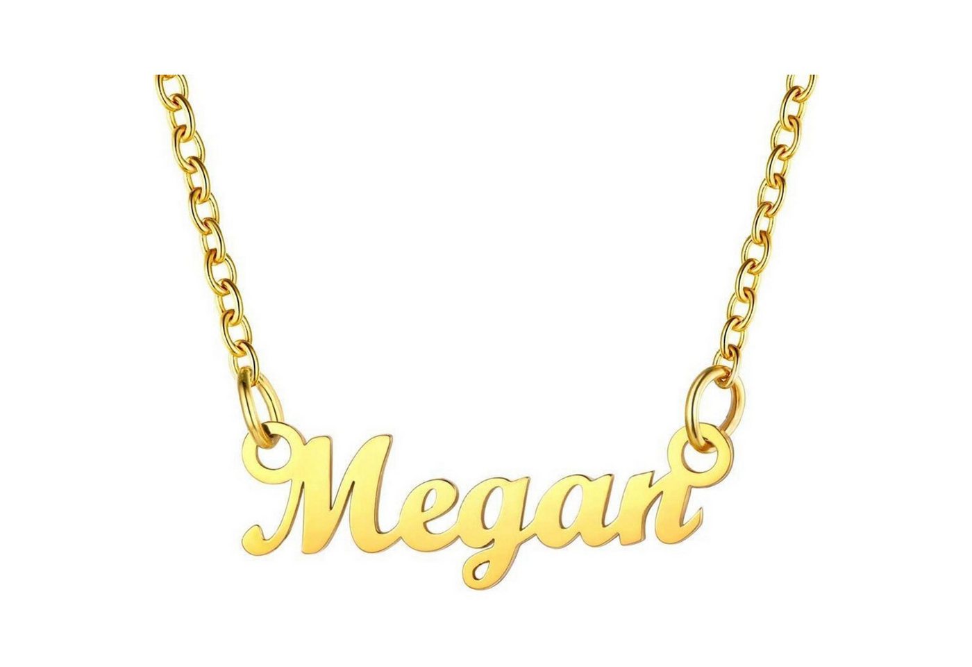 LuxusKollektion Kette und Anhänger Set Namenskette Damen Edelstahl 18k vergoldet MeKan-18k vergoldet von LuxusKollektion