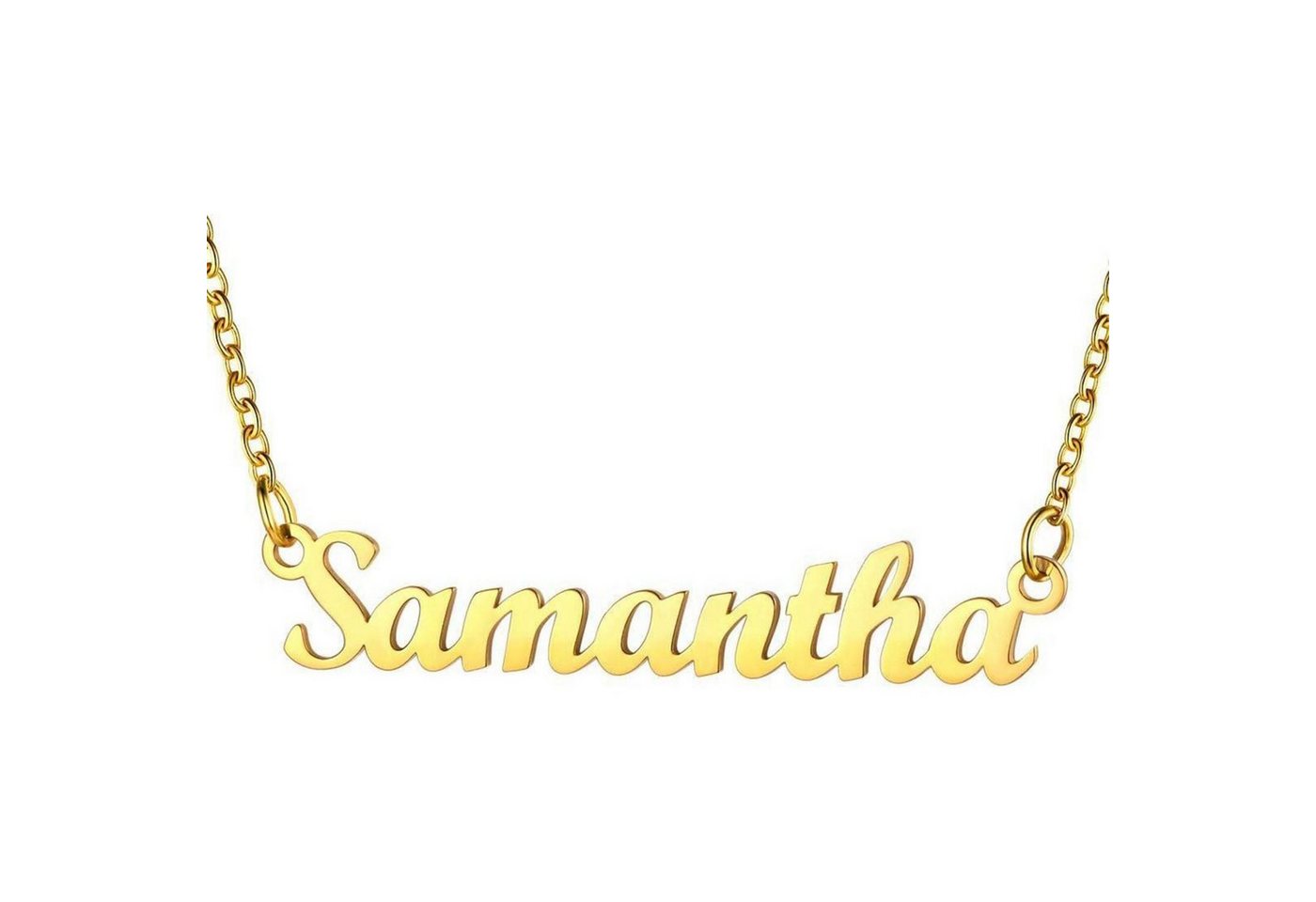 LuxusKollektion Kette und Anhänger Set Namenskette Damen Edelstahl 18k vergoldet Samantha-18k vergoldet von LuxusKollektion