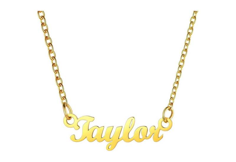 LuxusKollektion Kette und Anhänger Set Namenskette Damen Edelstahl 18k vergoldet Taylor-18k vergoldet von LuxusKollektion