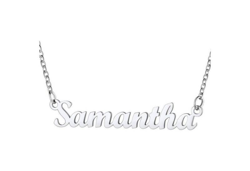 LuxusKollektion Kette und Anhänger Set Namenskette Damen Edelstahl 18kvergoldet Anhänger Samantha Edelstahl von LuxusKollektion