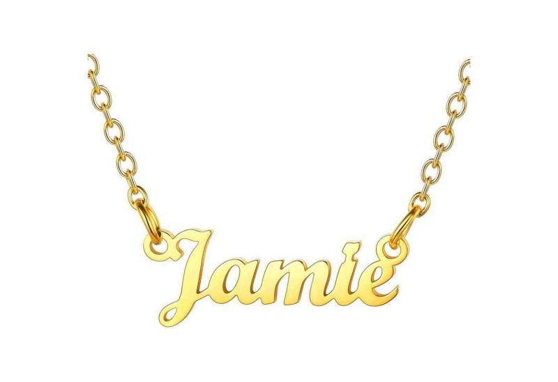 LuxusKollektion Kette und Anhänger Set Namenskette Damen Edelstahl vergoldet 45 5cm Jamie-18k vergoldet von LuxusKollektion