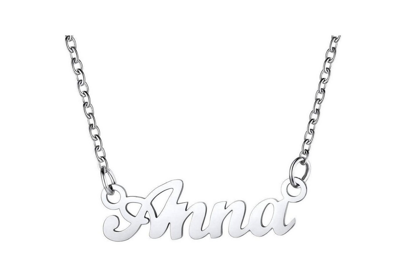 LuxusKollektion Kette und Anhänger Set Namenskette Edelstahl 18k vergoldet 45 5cm Anna-Edelstahl von LuxusKollektion