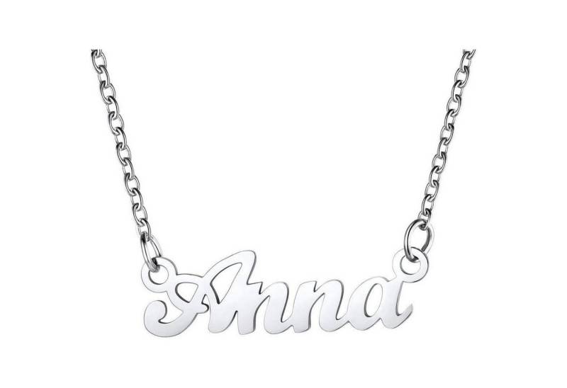 LuxusKollektion Kette und Anhänger Set Namenskette Edelstahl 18k vergoldet 45 5cm Anna-Edelstahl von LuxusKollektion