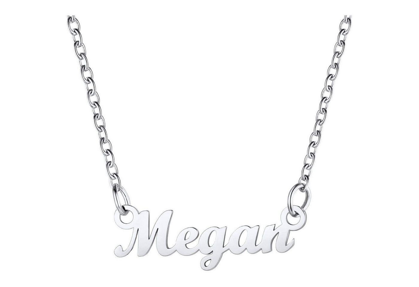 LuxusKollektion Kette und Anhänger Set Namenskette Edelstahl 18k vergoldet Halskette 45cm Megan Edelstahl von LuxusKollektion