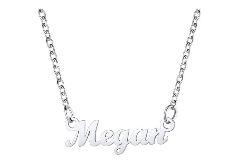 LuxusKollektion Kette und Anhänger Set Namenskette Edelstahl 18k vergoldet Halskette 45cm Megan Edelstahl von LuxusKollektion