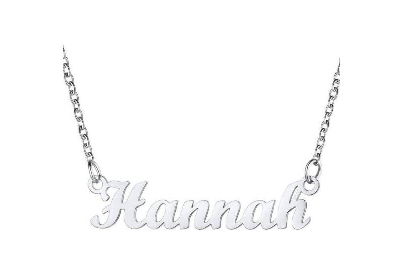 LuxusKollektion Kette und Anhänger Set Namenskette Edelstahl 18k vergoldet Hannah-Edelstahl von LuxusKollektion