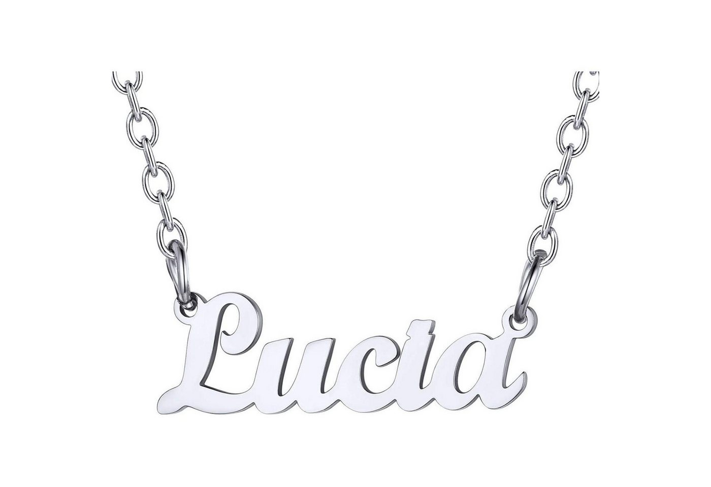 LuxusKollektion Kette und Anhänger Set Namenskette Edelstahl vergoldet Damen Lucia-Edelstahl von LuxusKollektion