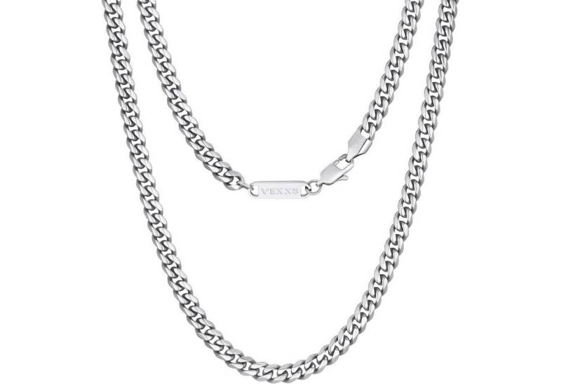LuxusKollektion Kette und Anhänger Set Panzerkette 18K Gold kubanische Herren Silbrig-5mm 56.0 Zentimeter von LuxusKollektion