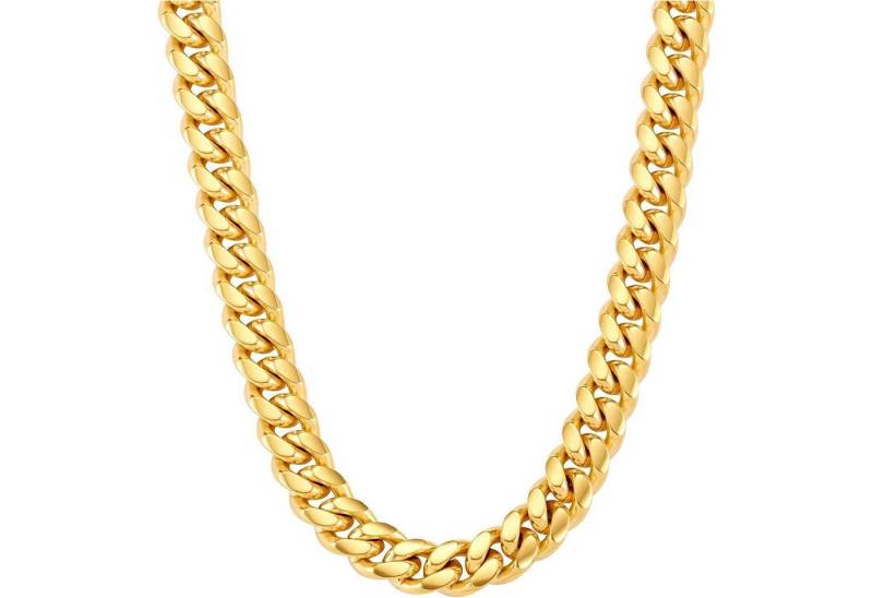 LuxusKollektion Kette und Anhänger Set Panzerkette Herren 10mm 18K vergoldet Golden-10mm 51.0 Zentimeter von LuxusKollektion