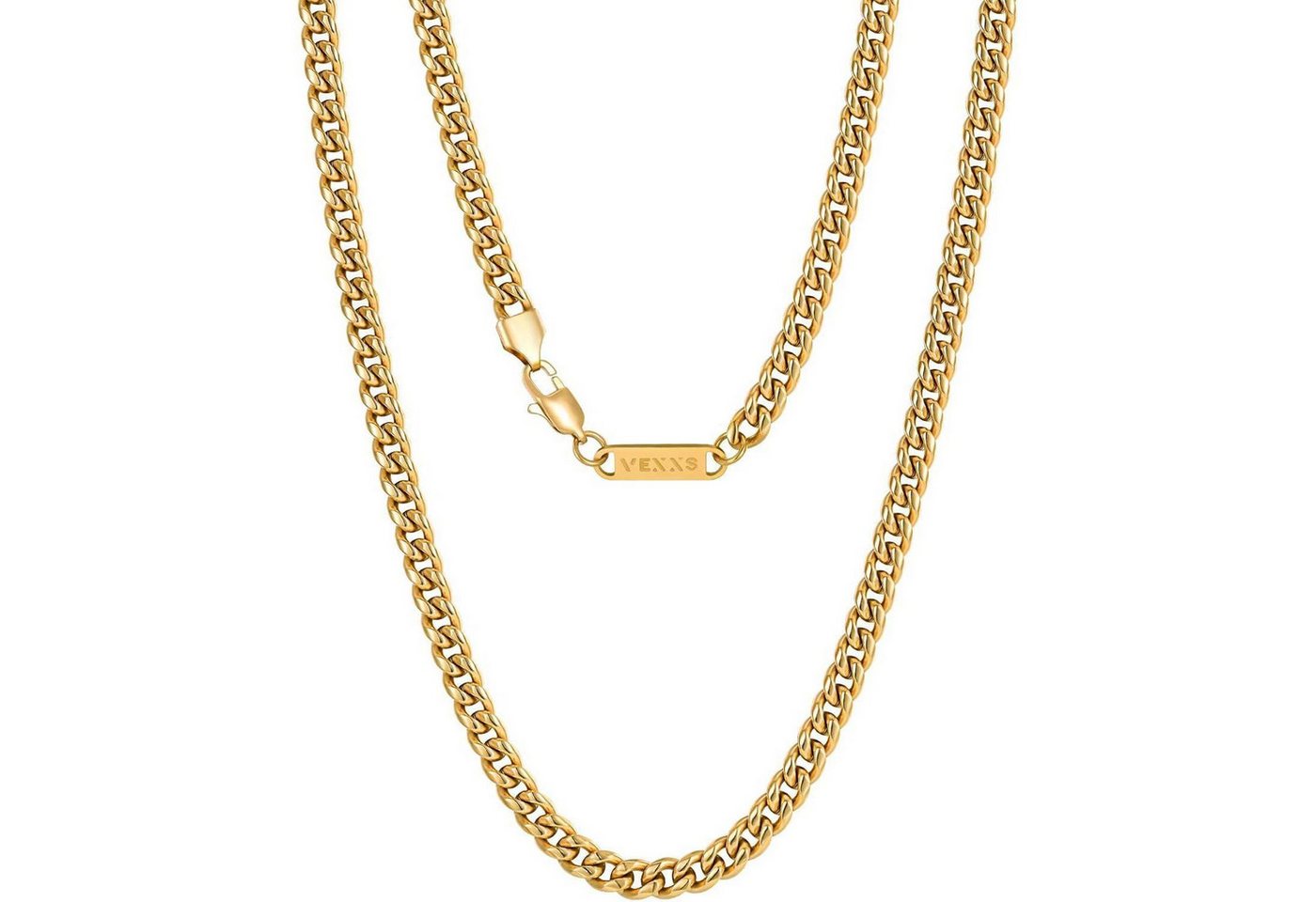 LuxusKollektion Kette und Anhänger Set Panzerkette Herren 18K Gold Kubanische Golden-3mm 46.0 Zentimeter von LuxusKollektion