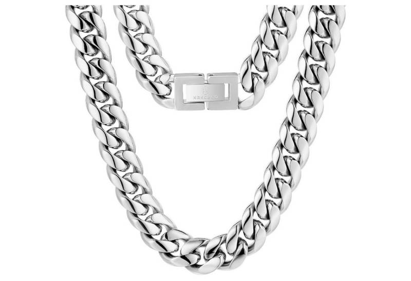 LuxusKollektion Kette und Anhänger Set Panzerkette Herren Cuban Link 14mm 61.0 Zentimeter Bogen-14mm-Silbrig von LuxusKollektion