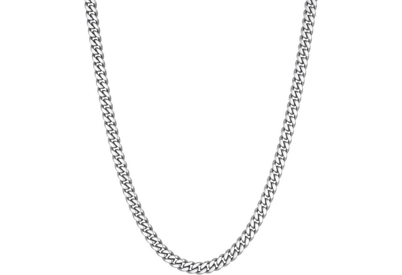 LuxusKollektion Kette und Anhänger Set Panzerkette Herren Kubanisch Edelstahl Silbrig-4mm 46.0 Zentimeter von LuxusKollektion