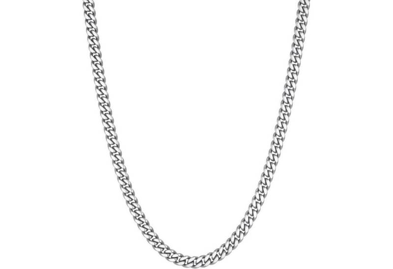 LuxusKollektion Kette und Anhänger Set Panzerkette Herren Kubanisch Edelstahl Silbrig-4mm 46.0 Zentimeter von LuxusKollektion