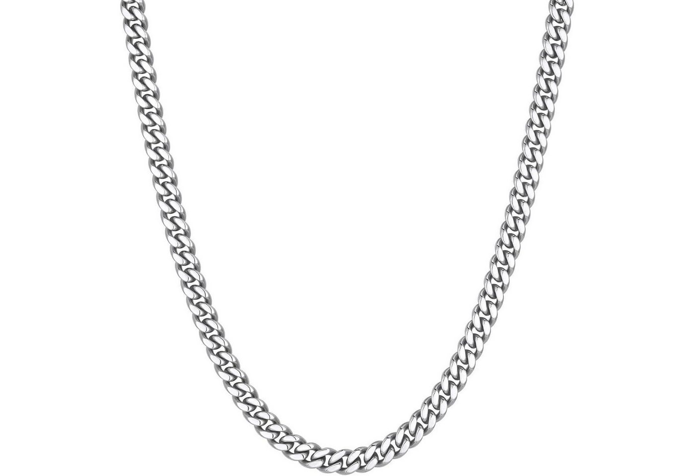 LuxusKollektion Kette und Anhänger Set Panzerkette Herren Kubanisch Edelstahl Silbrig-6mm 56.0 Zentimeter von LuxusKollektion