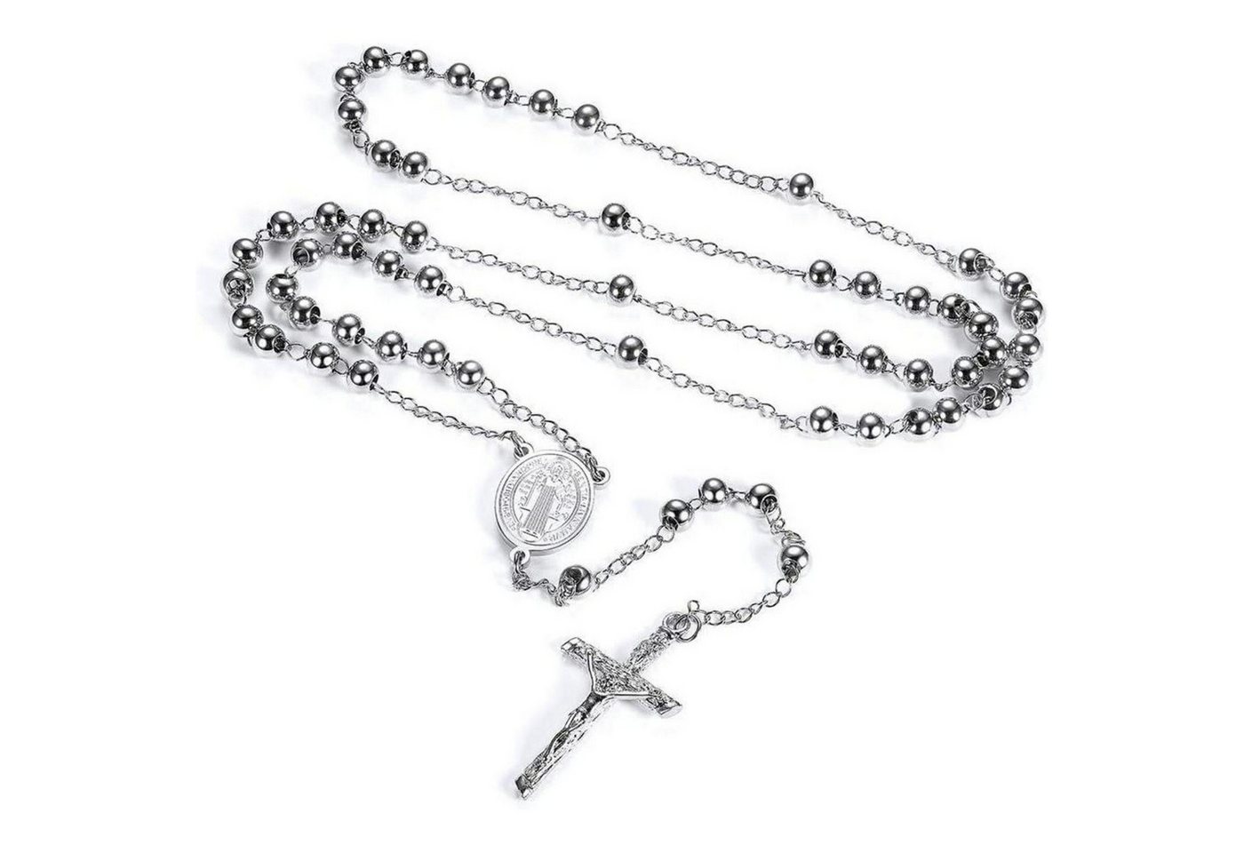 LuxusKollektion Kette und Anhänger Set Rosenkranz Halskette Damen Heiliger Benedikt Anhänger Geschenkbox von LuxusKollektion