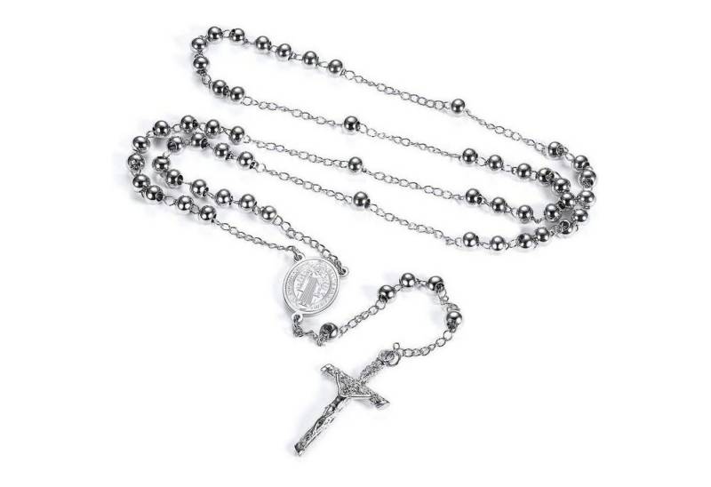 LuxusKollektion Kette und Anhänger Set Rosenkranz Halskette Damen Heiliger Benedikt Anhänger Geschenkbox von LuxusKollektion