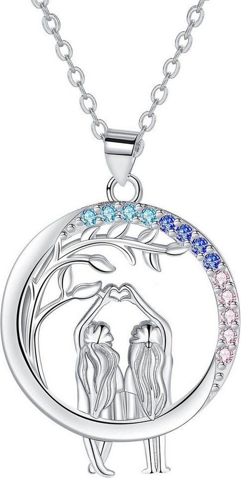 LuxusKollektion Kette und Anhänger Set Schwester Geschenke Kette 925 Sterling Silber Halskette Weihnachten von LuxusKollektion