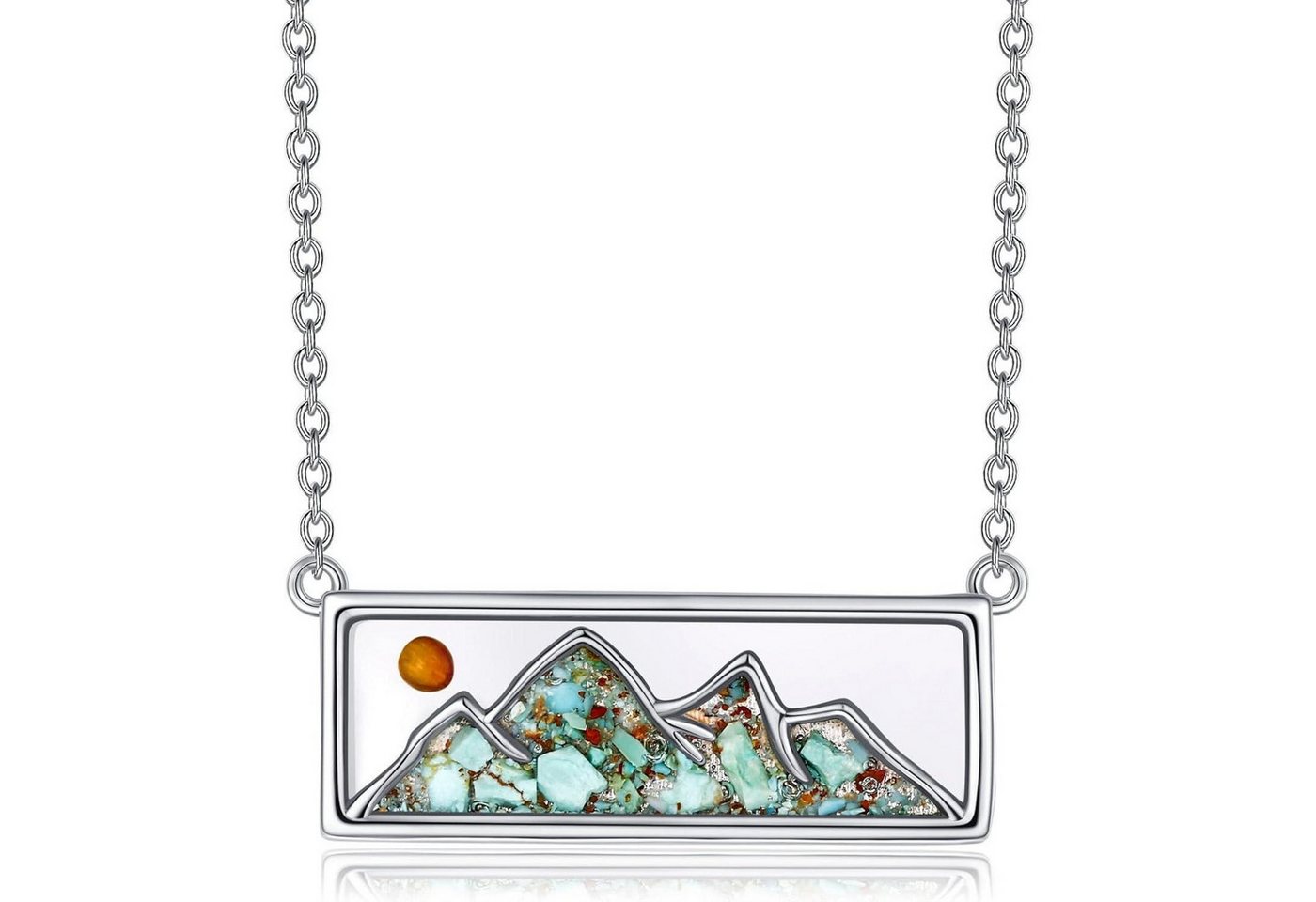LuxusKollektion Kette und Anhänger Set Senfkorn Türkis Berg Halskette Sterling Silber Glaube Schmuck von LuxusKollektion