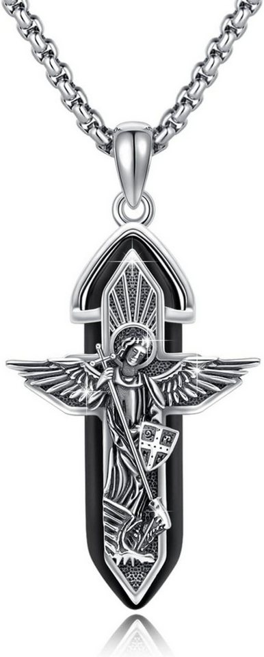 LuxusKollektion Kette und Anhänger Set TRISHULA Erzengel Michael Amulett Halskette Schwarz Silber LuxusKollektion Kette und Anhänger Set TRISHULA Erzengel Michael Amulett Halskette Schwarz Silber von LuxusKollektion