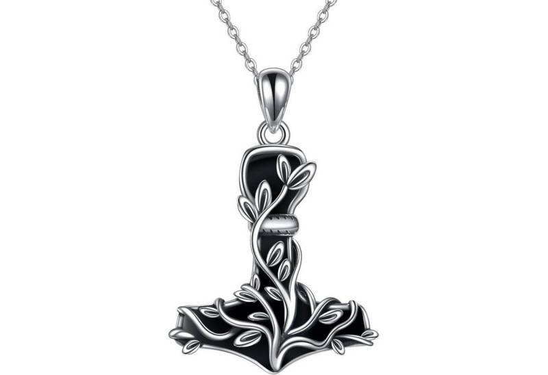 LuxusKollektion Kette und Anhänger Set Thor Hammer Halskette Sterling Silber Mjolnir Baum des Lebens Wikinger von LuxusKollektion