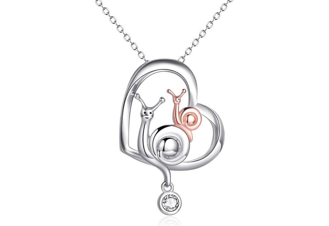 LuxusKollektion Kette und Anhänger Set Tierhalskette 925 Silber Muttertagsgeschenk Tochter Schnecken von LuxusKollektion