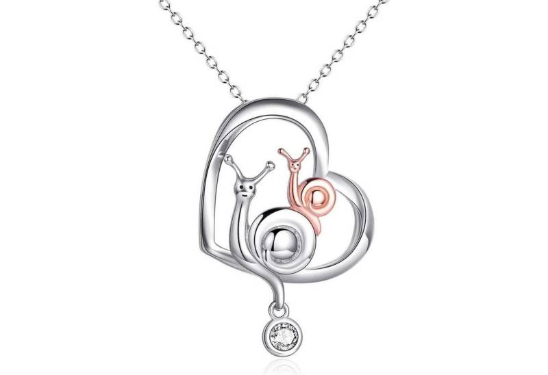 LuxusKollektion Kette und Anhänger Set Tierhalskette 925 Silber Muttertagsgeschenk Tochter Schnecken von LuxusKollektion