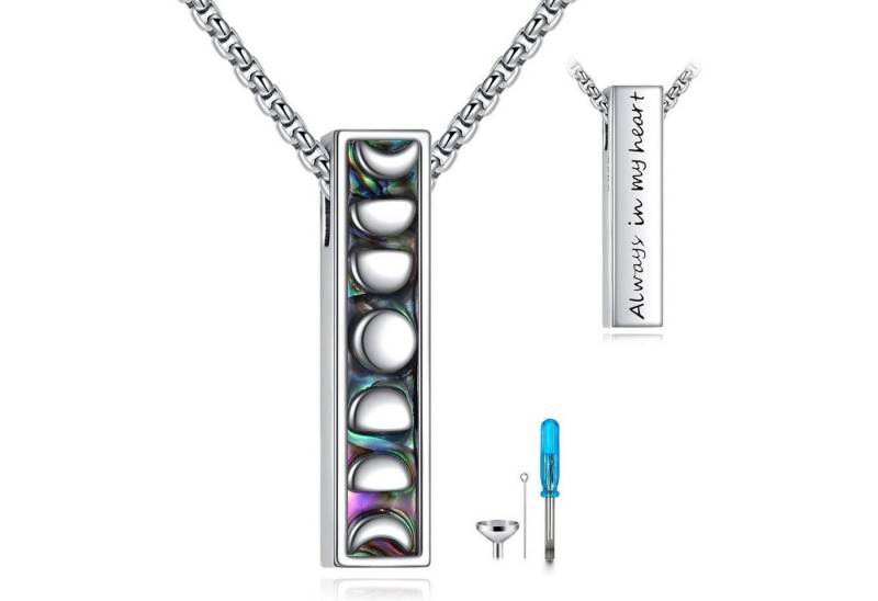 LuxusKollektion Kette und Anhänger Set Urnenhalskette Asche Sterling Silber Kremation Erinnerung Mondphase von LuxusKollektion