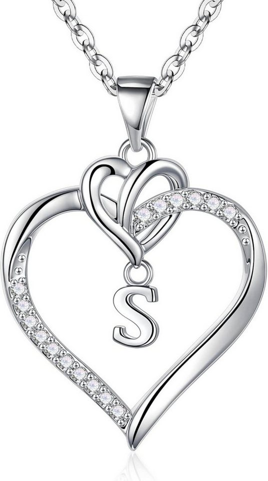 LuxusKollektion Kette und Anhänger Set Valentinstag Geschenke Frauen Kette Herz Gold Zirkonia Buchstaben LuxusKollektion Kette und Anhänger Set Valentinstag Geschenke Frauen Kette Herz Gold Zirkonia Buchstaben von LuxusKollektion