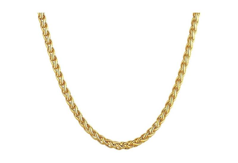 LuxusKollektion Kette und Anhänger Set Weizenkette Herren Damen Edelstahl 18k Gold(6mm) 46 Zentimeter von LuxusKollektion