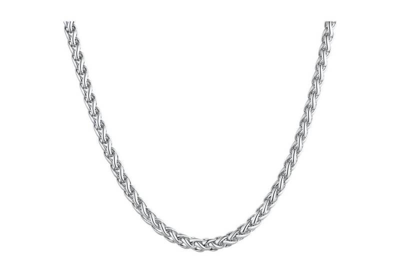 LuxusKollektion Kette und Anhänger Set Weizenkette Herren Damen Edelstahl 18k Silber(3mm) 51 Zentimeter von LuxusKollektion