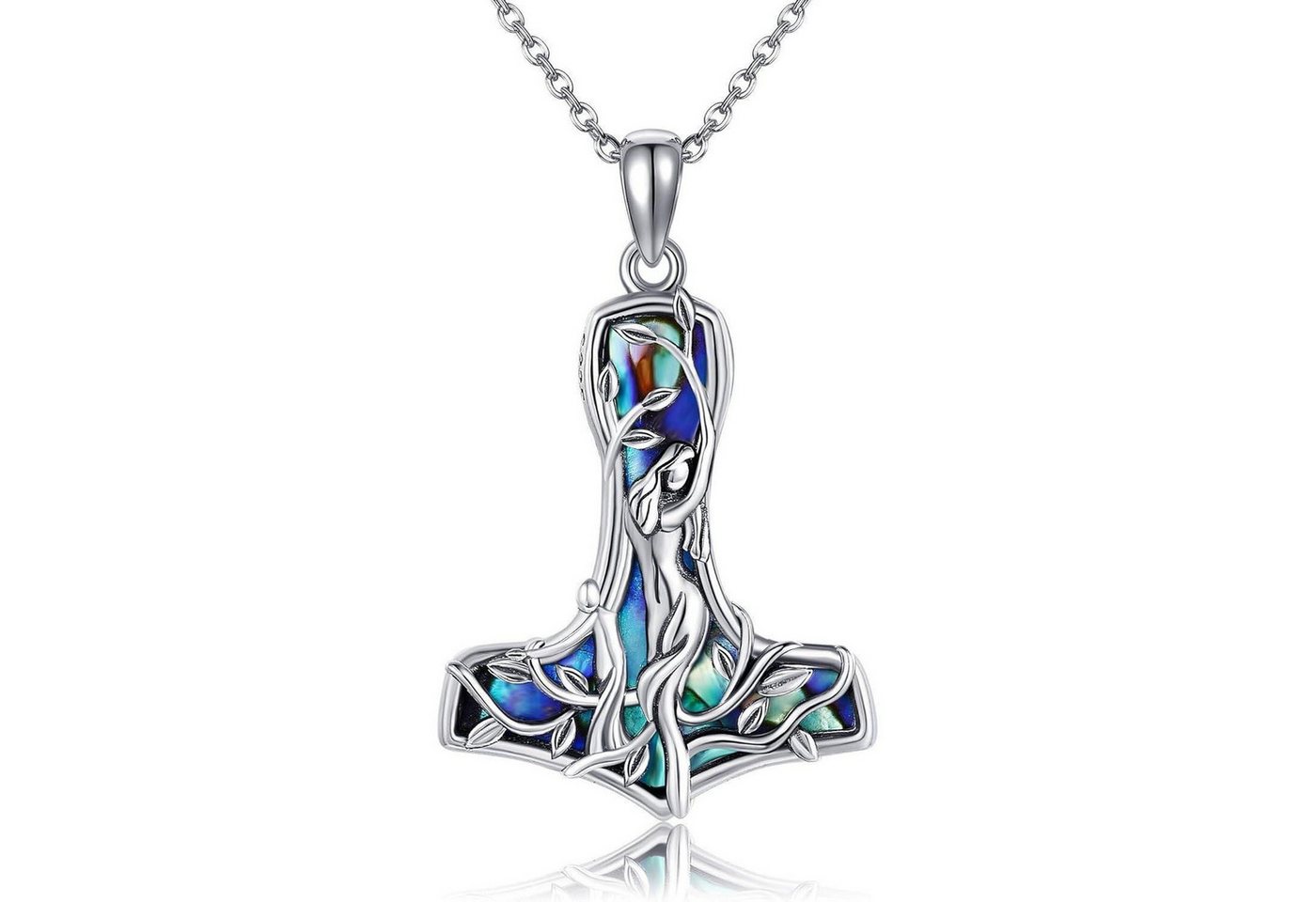 LuxusKollektion Kette und Anhänger Set Wikinger Hammer Halskette Sterling Silber Mjolnir Anhänger 925er von LuxusKollektion