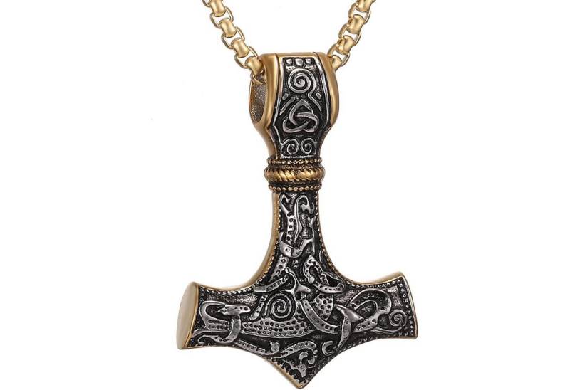 LuxusKollektion Kette und Anhänger Set Wikinger Thors Hammer Halskette Edelstahl Runen Geschenk Männer 70cm LuxusKollektion Kette und Anhänger Set Wikinger Thors Hammer Halskette Edelstahl Runen Geschenk Männer 70cm von LuxusKollektion