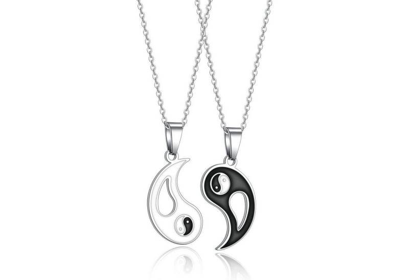 LuxusKollektion Kette und Anhänger Set Yin Yang Tai Chi Halskette für Männer und Mädchen, 2-teilig, Schwarz von LuxusKollektion