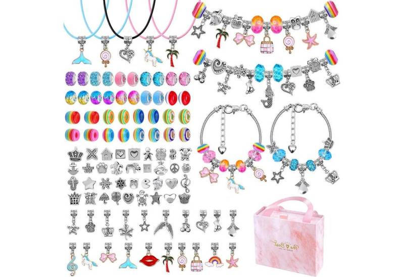 LuxusKollektion Ketten und Armband Set 102-teiliges Schmuckbastelset für Mädchen Armband DIY Kit Kinder von LuxusKollektion