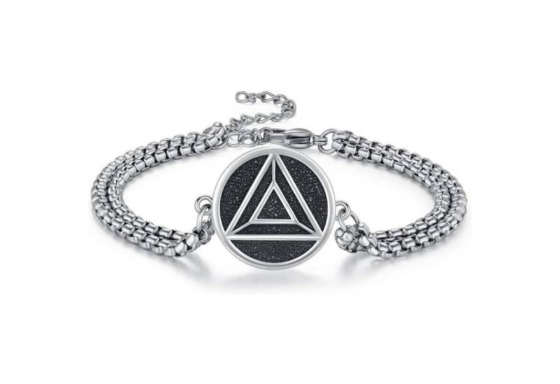 LuxusKollektion Ketten und Armband Set Anonyme Alkoholiker Armband 925 Silber AA Symbol Nüchternheit Männer von LuxusKollektion