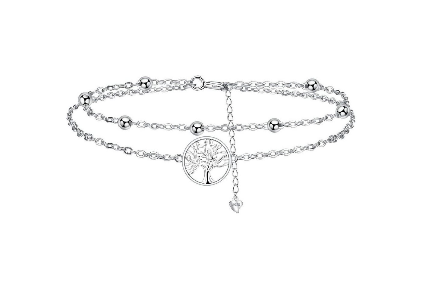 LuxusKollektion Ketten und Armband Set Armbänder Silber 925 Damen Geschenk Muttertag Mama Ehefrau Silber-A von LuxusKollektion
