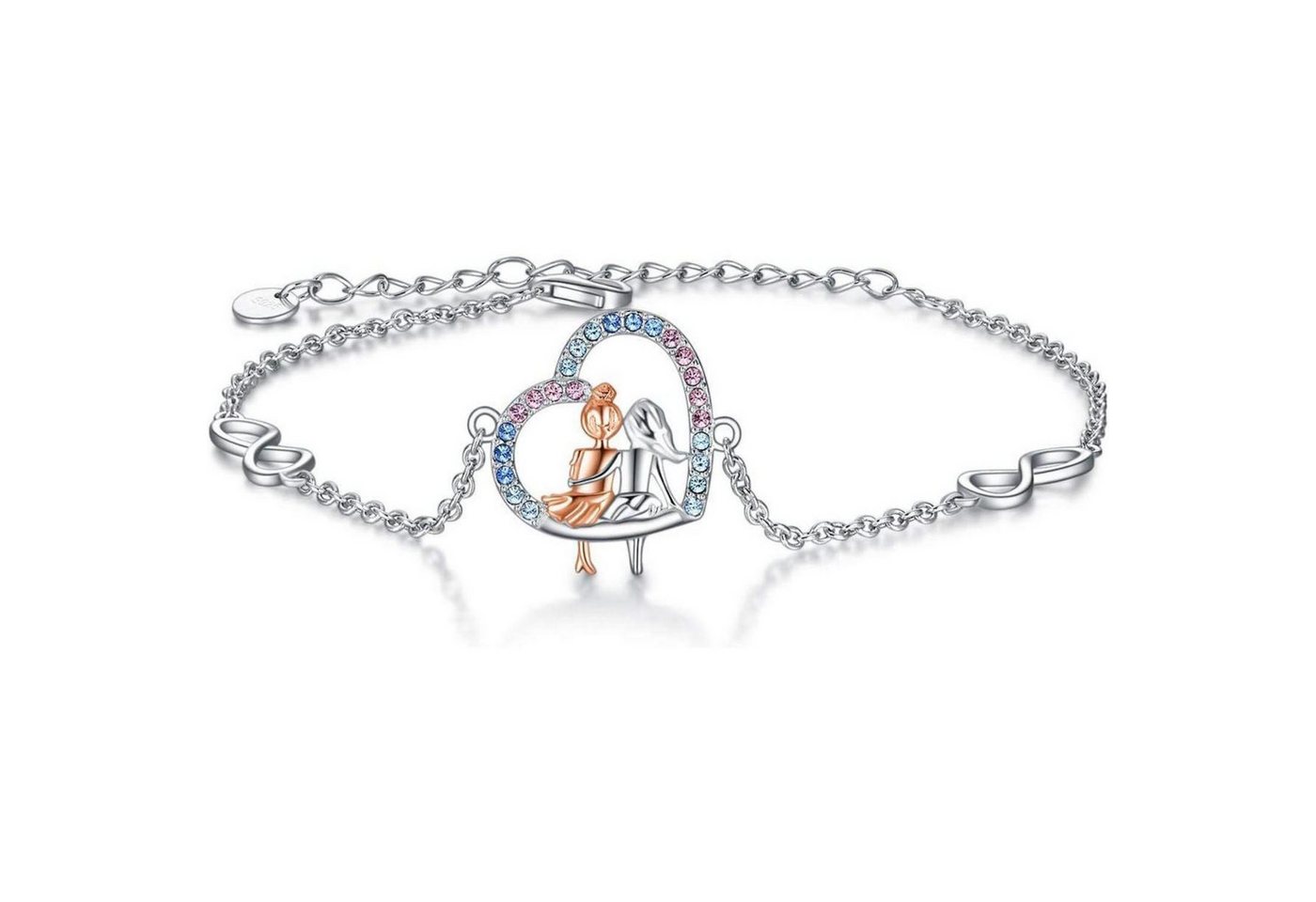 LuxusKollektion Ketten und Armband Set Armband 925 Silber Herz Unendlichkeitszeichen Schwester Kristall von LuxusKollektion