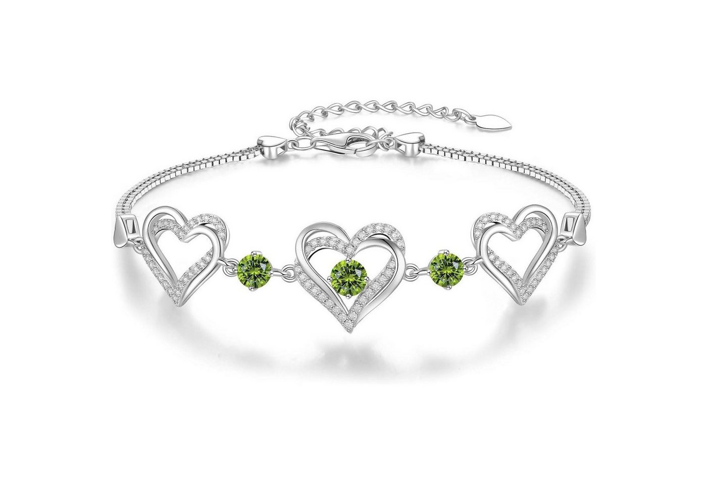 LuxusKollektion Ketten und Armband Set Armband Damen 925 Silber Herz Rosegold Rhodinierung August Kupfer von LuxusKollektion