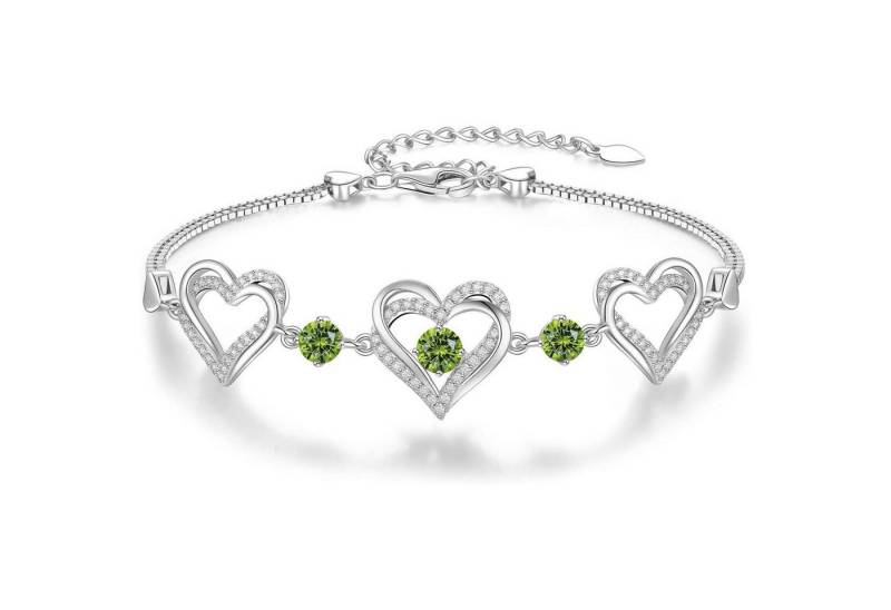 LuxusKollektion Ketten und Armband Set Armband Damen 925 Silber Herz Rosegold Rhodinierung August Kupfer von LuxusKollektion