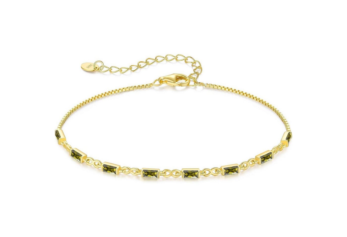 LuxusKollektion Ketten und Armband Set Armband Damen 925 Silber Vergoldet Zirkonia Infinity Vergoldet-08-Aug von LuxusKollektion