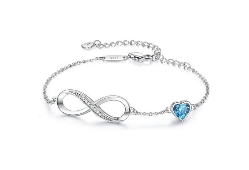 LuxusKollektion Ketten und Armband Set Armband Damen 925 Sterling Silber Silber-03-Mär Silber Geburtsstein von LuxusKollektion