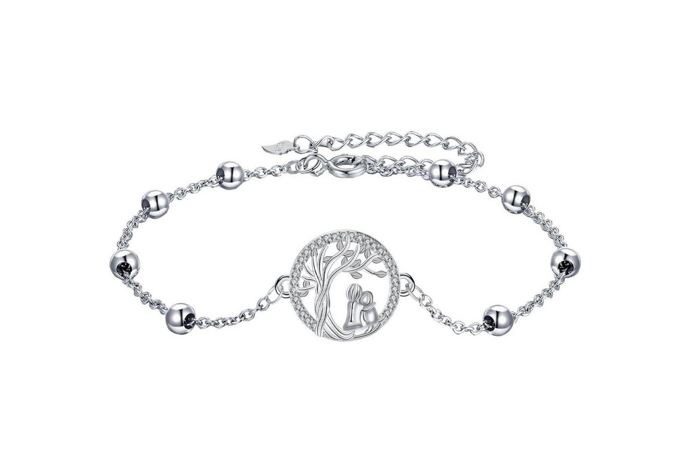 LuxusKollektion Ketten und Armband Set Armband Damen 925 Sterling Silber Tier Serie Mädchen mit Hund von LuxusKollektion