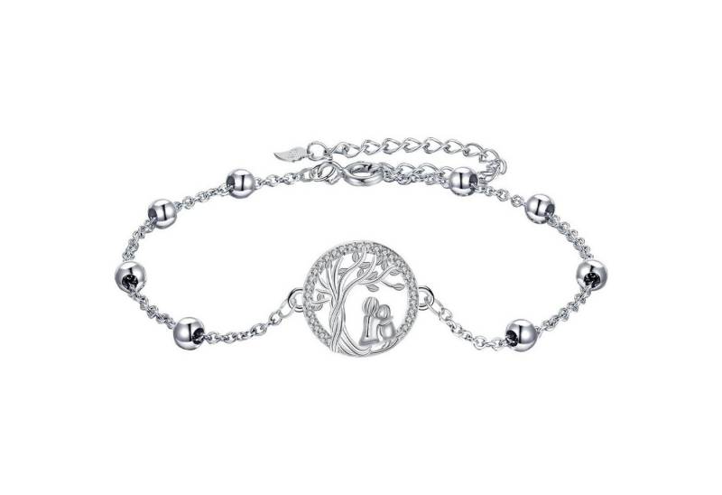 LuxusKollektion Ketten und Armband Set Armband Damen 925 Sterling Silber Tier Serie Mädchen mit Hund von LuxusKollektion