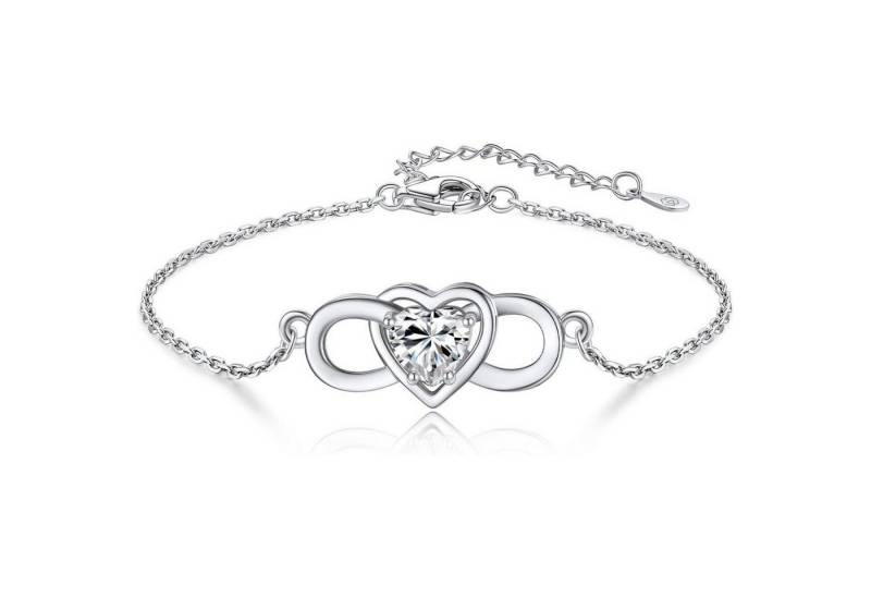 LuxusKollektion Ketten und Armband Set Armband Damen Infinity Moissanite 1Karat Silber925 Herz Heart-1karat von LuxusKollektion