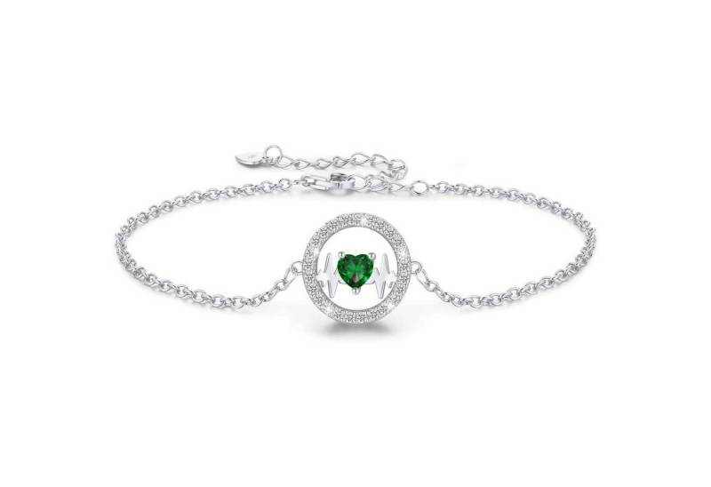 LuxusKollektion Ketten und Armband Set Armband Damen Silber 925 Verstellbar Herzschlag Armband Frauen von LuxusKollektion