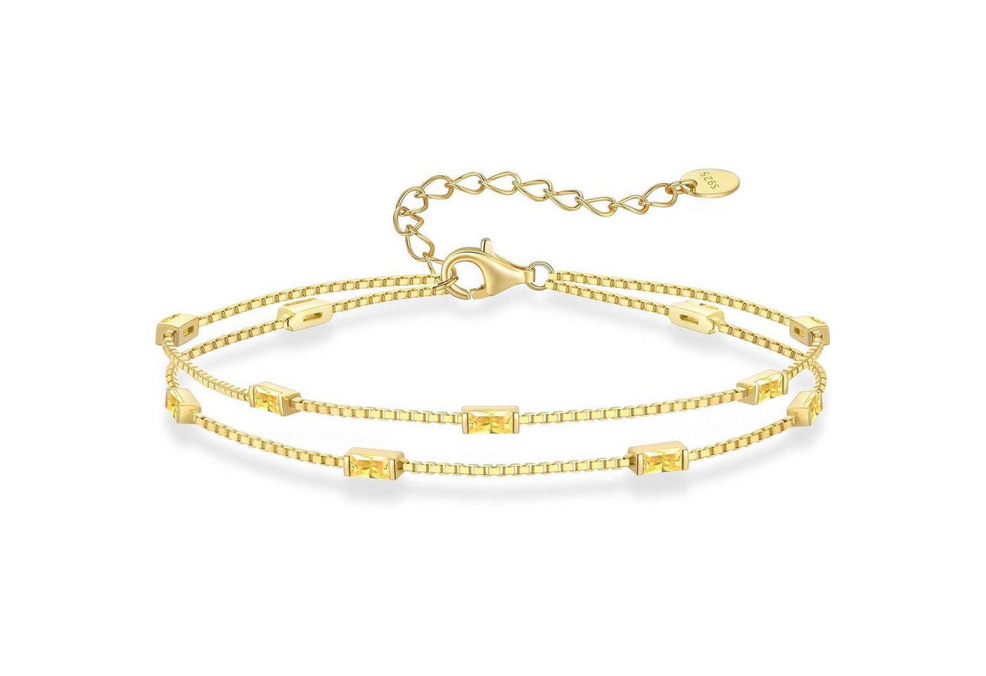 LuxusKollektion Ketten und Armband Set Armband Damen Zirkonia Anhänger Layered-11-Nov Layered Silber von LuxusKollektion